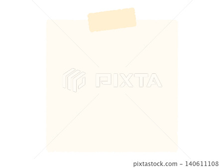 Simple square memo paper frame secured with tape, sticky note-style decorative frame, and rough memo frame with masking tape. Simple square memo paper frame secured with tape, sticky note-style decorative frame, and rough memo frame with masking tape. 140611108