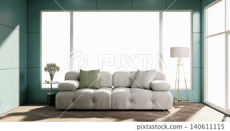 Mock up empty room Modern mint color tone interior modern minimal style on white wooden floor.3D rendering Mock up empty room Modern mint color tone interior modern minimal style on white wooden floor.3D rendering 140611115