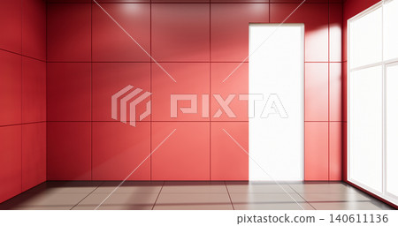 Empty red granite tiles design room interior design 3d rendering Empty red granite tiles design room interior design 3d rendering 140611136