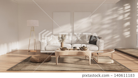 Modern room interior wabisabi style and sofa and decoration japanese.3D rendering Modern room interior wabisabi style and sofa and decoration japanese.3D rendering 140611183