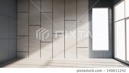 light blue wall on granite floor interior. 3D rendering light blue wall on granite floor interior. 3D rendering 140611242