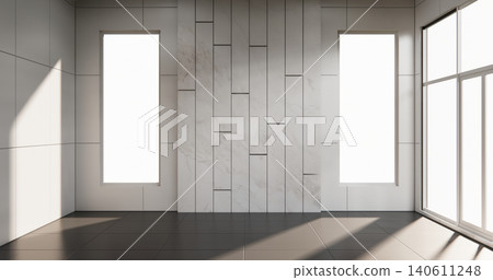 Empty white granite tiles design room interior design 3d rendering 140611248