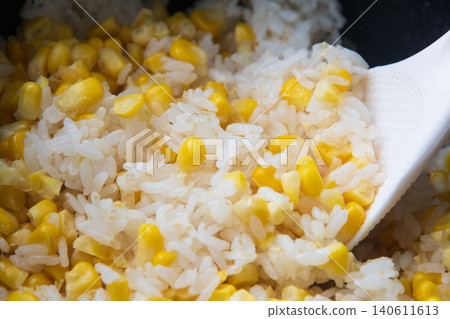 Freshly cooked corn rice Freshly cooked corn rice 140611613