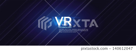 VR Technology Abstract Blue Diagonal Light Banner VR Technology Abstract Blue Diagonal Light Banner 140612047
