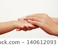 Adult hand holding child's hand in support and care 140612093