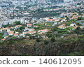 Aerial view of a city with houses and greenery on a sunny day 140612095