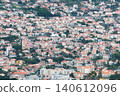 Aerial view of a densely populated city with many buildings and streets 140612096