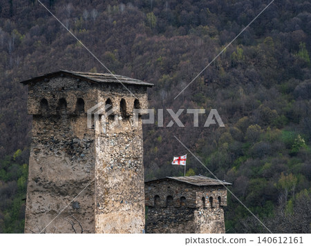Traditional Svan towers are located in the Svaneti region of Georgia. Traditional Svan towers are located in the Svaneti region of Georgia. 140612161