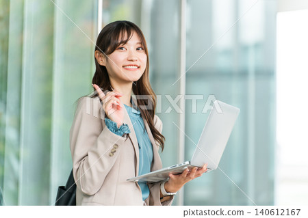 Stylish woman, designer, businesswoman with laptop (investment, side job, idea) Stylish woman, designer, businesswoman with laptop (investment, side job, idea) 140612167