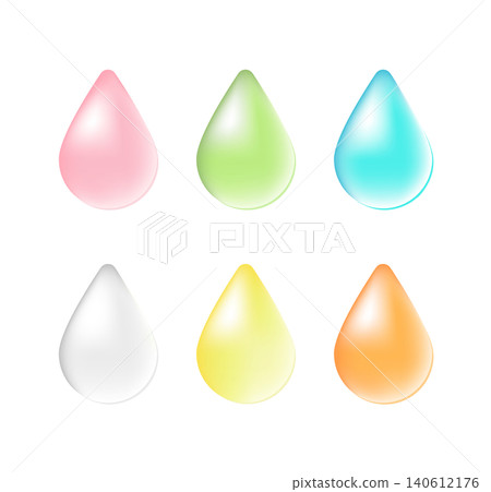 Translucent water droplet button set (Melon & Strawberry Soda) - Droplet shape, teardrop shape, drop Translucent water droplet button set (Melon & Strawberry Soda) - Droplet shape, teardrop shape, drop 140612176