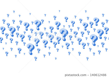 Quiz background with question mark icons in seamless pattern. Mystery symbols and FAQ signs for trivia game and survey templates. Vector illustration. 140612486