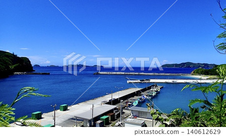 The Bonin Blue sea as seen from Oki Port on Hahajima Island in the Ogasawara Islands, Tokyo. 140612629
