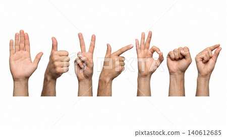 Professional set of human hand gestures for communication concepts with gestures communication pointing counting isolated background language nonverbal expression approval direction Professional set of human hand gestures for communication concepts with gestures communication pointing counting isolated background language nonverbal expression approval direction 140612685