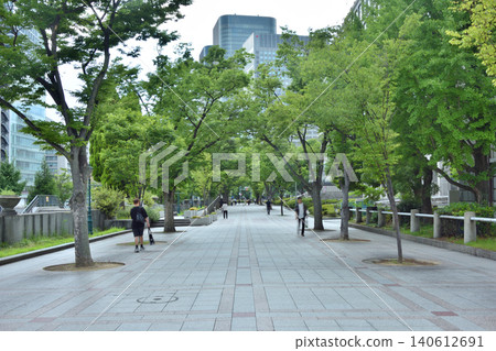 South sidewalk of Osaka City Hall South sidewalk of Osaka City Hall 140612691