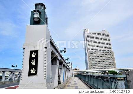The beautifully renovated Shirahige Bridge over the Sumida River The beautifully renovated Shirahige Bridge over the Sumida River 140612710