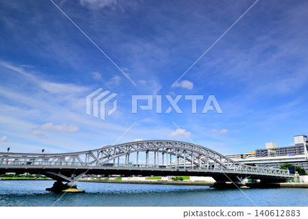 The beautifully renovated Shirahige Bridge as seen from the Sumida River Terrace 140612883