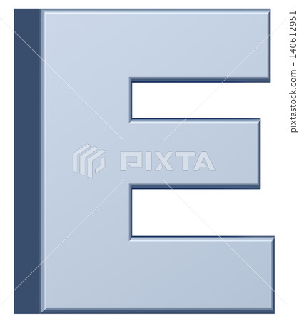3D Material_Alphabet_E_Silver 3D Material_Alphabet_E_Silver 140612951
