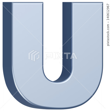 3D材質_字母_U_銀色 3D材質_字母_U_銀色 140612967