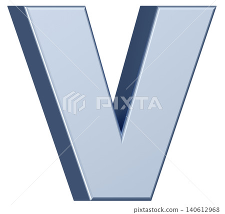 3D材質_字母_V_銀色 3D材質_字母_V_銀色 140612968