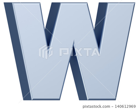 3D材質_字母_W_銀色 3D材質_字母_W_銀色 140612969