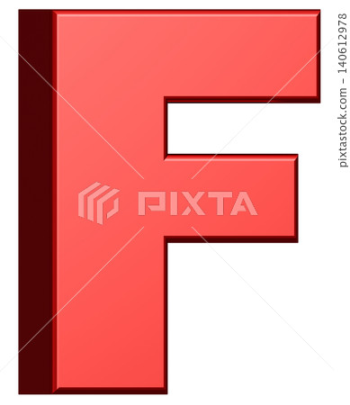 3D材質_字母_F_紅色 140612978