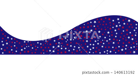 American Patriotic Stars Wave Banner With Red White and Blue Confetti Pattern 140613192