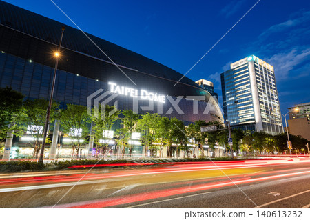 Night view of the Taipei Dome in Taiwan, also known as the Farglory Dome, is a multi-purpose domed stadium. Night view of the Taipei Dome in Taiwan, also known as the Farglory Dome, is a multi-purpose domed stadium. 140613232