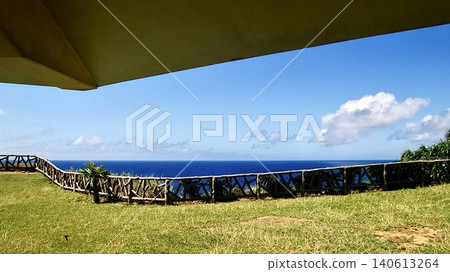The view of the sea and hills from Nishizaki Observatory on Yonaguni Island, Okinawa Prefecture. The view of the sea and hills from Nishizaki Observatory on Yonaguni Island, Okinawa Prefecture. 140613264