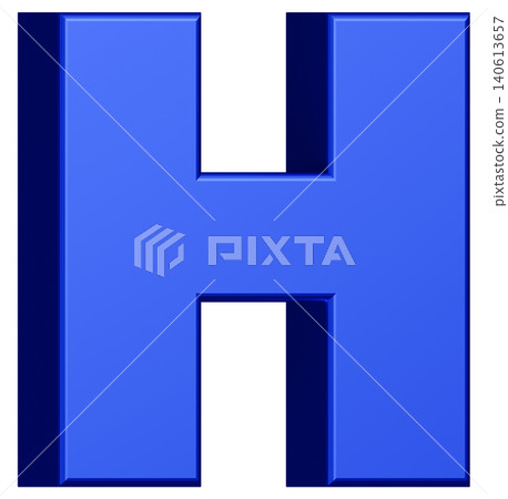 3D材質_字母_H_藍色 3D材質_字母_H_藍色 140613657