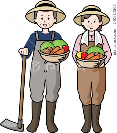Senior farmers: men and women Senior farmers: men and women 140613808