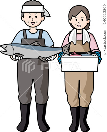 Senior fishermen, men and women Senior fishermen, men and women 140613809