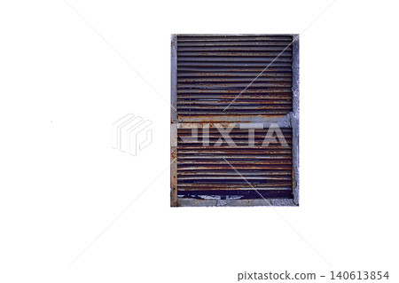 Building ventilation.Metal grille holes lattice on white Building ventilation.Metal grille holes lattice on white 140613854