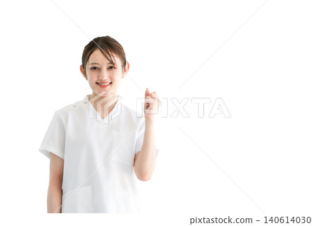 Young Asian women, including doctors, nurses, caregivers, and emergency physicians, wearing scrubs and striking a triumphant pose. Young Asian women, including doctors, nurses, caregivers, and emergency physicians, wearing scrubs and striking a triumphant pose. 140614030