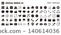 Social media UI icon set (silhouette and vector assets) - Vector assets for social media and apps 140614036