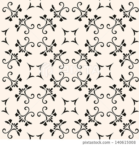 Simple minimalist geometric seamless pattern. Abstract monochrome minimal background with small floral shapes. Subtle repeat design for decor, print. Simple minimalist geometric seamless pattern. Abstract monochrome minimal background with small floral shapes. Subtle repeat design for decor, print. 140615008