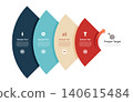 Venn diagram business infographic circle chart template 4 options step, presentation with arrow Circular diagram elements vector illustration. 140615484