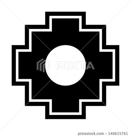 Chakana or Andean cross, also known as stepped cross motif, used by the Inca. Chakana means bridge to cross over, and the hole at the center represents Cusco, the navel of the world. Isolated. Vector Chakana or Andean cross, also known as stepped cross motif, used by the Inca. Chakana means bridge to cross over, and the hole at the center represents Cusco, the navel of the world. Isolated. Vector 140615781