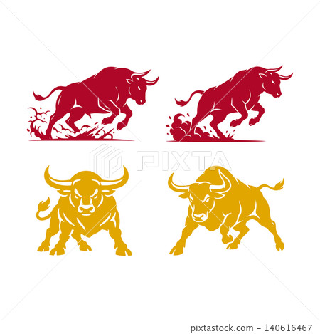 Spanish Bull Fighting Festival Mascot Logo Spanish Bull Fighting Festival Mascot Logo 140616467
