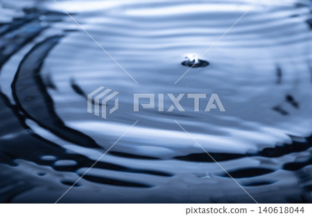 359.Blue Liquid Surface Drop Impact 140618044