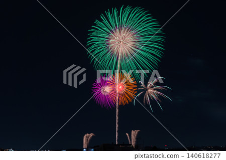 Gorgeous fireworks lighting up the summer night sky 140618277
