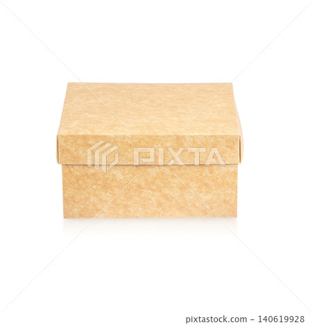 Box cardboard packaging isolated on gray background, kraft paper storage container mockup Box cardboard packaging isolated on gray background, kraft paper storage container mockup 140619928