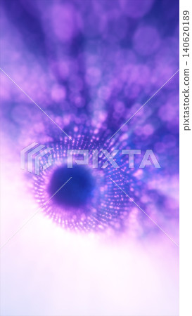 Soft purple particle vortex with glowing dots and bokeh blur, creating an abstract futuristic tunnel with depth and dreamy atmosphere. Soft purple particle vortex with glowing dots and bokeh blur, creating an abstract futuristic tunnel with depth and dreamy atmosphere. 140620189