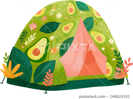 Cute Pattern Camping Tent Illustration 140620191