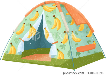 Cute Pattern Camping Tent Illustration 140620196