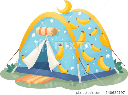 Cute Pattern Camping Tent Illustration 140620197