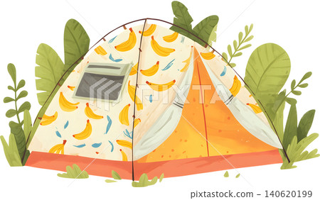 Cute Pattern Camping Tent Illustration Cute Pattern Camping Tent Illustration 140620199