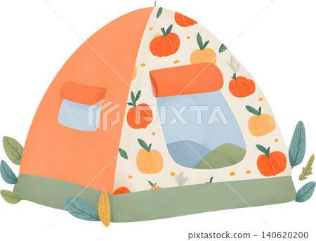 Cute Pattern Camping Tent Illustration Cute Pattern Camping Tent Illustration 140620200