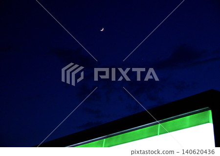 深夜,坐在便利商店前,仰望月亮 深夜,坐在便利商店前,仰望月亮 140620436