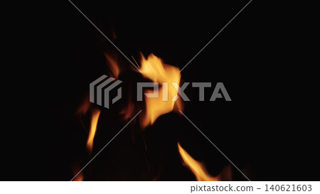 fire flames of campfire over black background, for overlay fire flames of campfire over black background, for overlay 140621603
