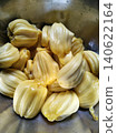 Close-up view of a pile of peeled jackfruit pods, displaying their vibrant yellow color and inviting texture in a bowl. Close-up view of a pile of peeled jackfruit pods, displaying their vibrant yellow color and inviting texture in a bowl. 140622164